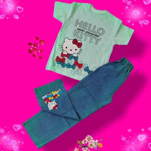 بلوز و شلوار دخترانه شیک و مجلسی سبز رنگ