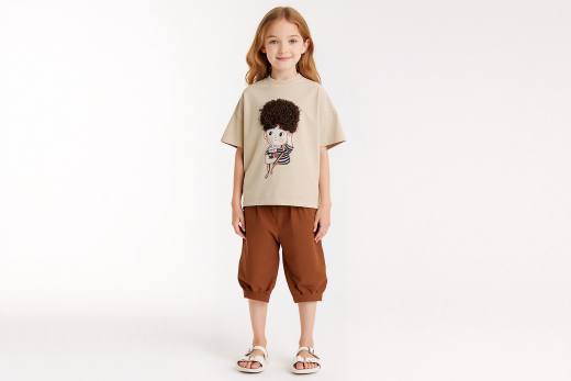 لباس فرفری دخترانه که تن یک دختر بچه است