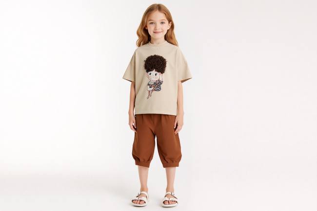 لباس فرفری دخترانه که تن یک دختر بچه است