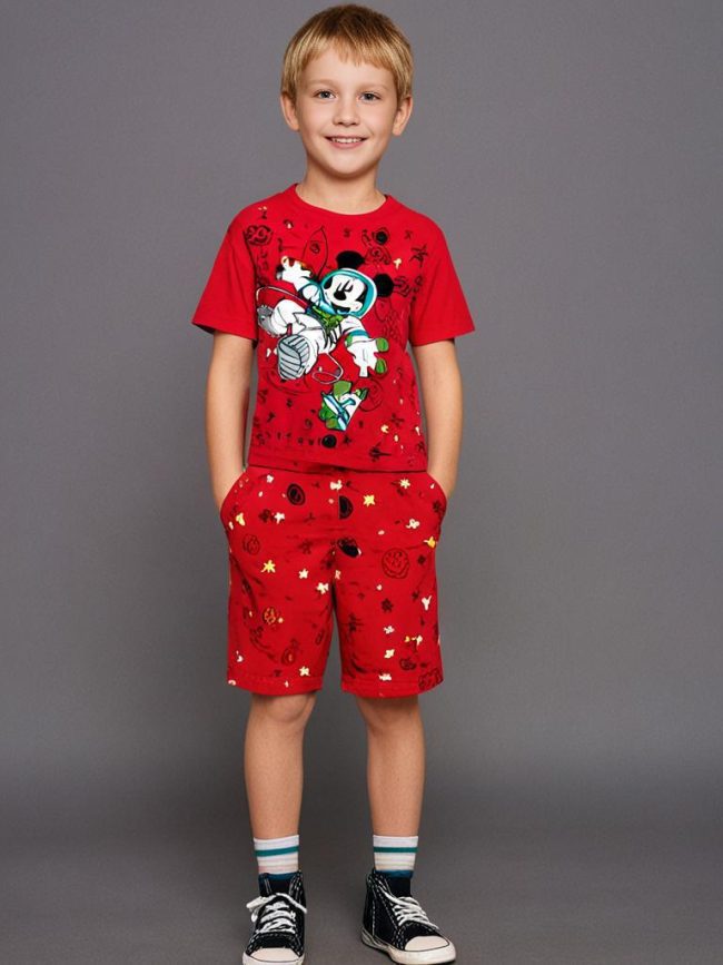 لباس بچه گانه میکی موس در تن کودک