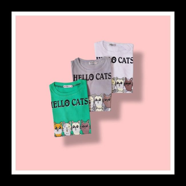 مدل لباس بچه گانه تیشرت گربه ای