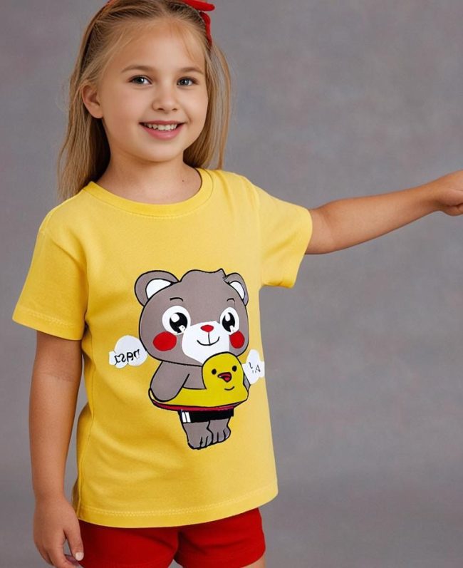 تیشرت بچه گانه گربه ای در تن یک دختر بچه