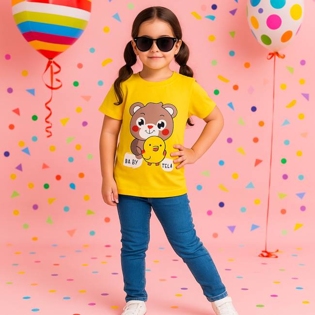 لباس دخترانه زرد