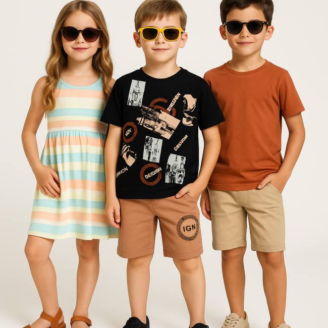 کودک با لباس روزنامه ای