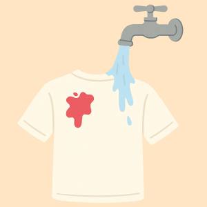 شستن پیراهن حاوی لکه خون با آب سرد