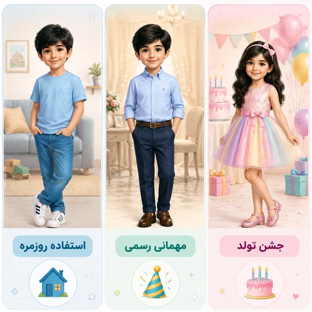 ست لباس بچه گانه شیک برای استفاده روزمره، مهمانی رسمی و جشن تولد