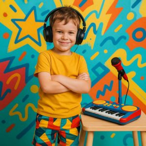 پسر بچه خلاق موزیسین