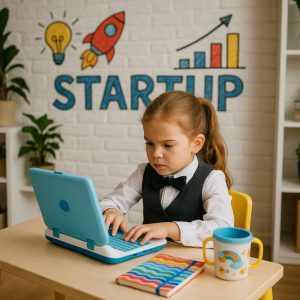 دختر بچه زرنگ و باهوش پشت کامپیوتر