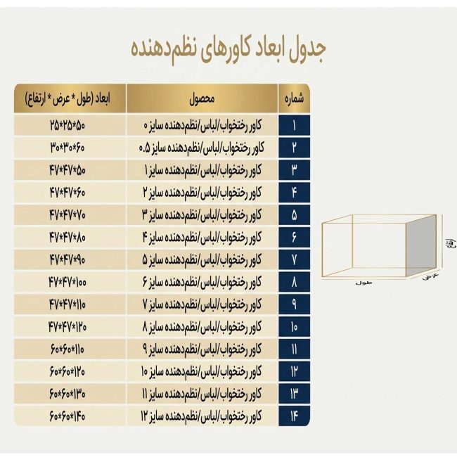باکس و نظم دهنده لباس و رختخواب طرح جاجیم زیپدار (گرماژ ضخیم در ۱۴ سایز) - تصویر 5